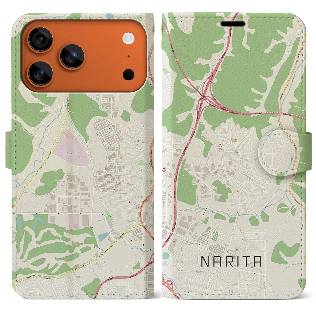 【成田(宮城県)】地図柄iPhoneケース(手帳タイプ)