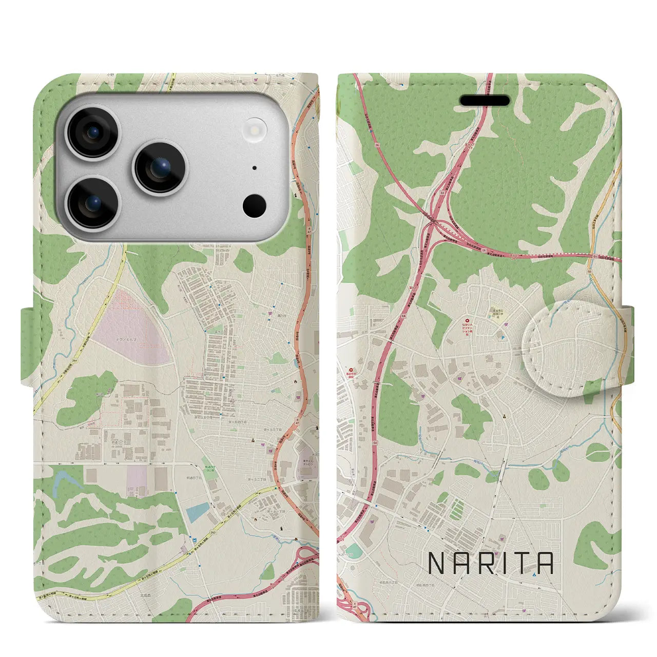 【成田(宮城県)】地図柄iPhoneケース(手帳タイプ)