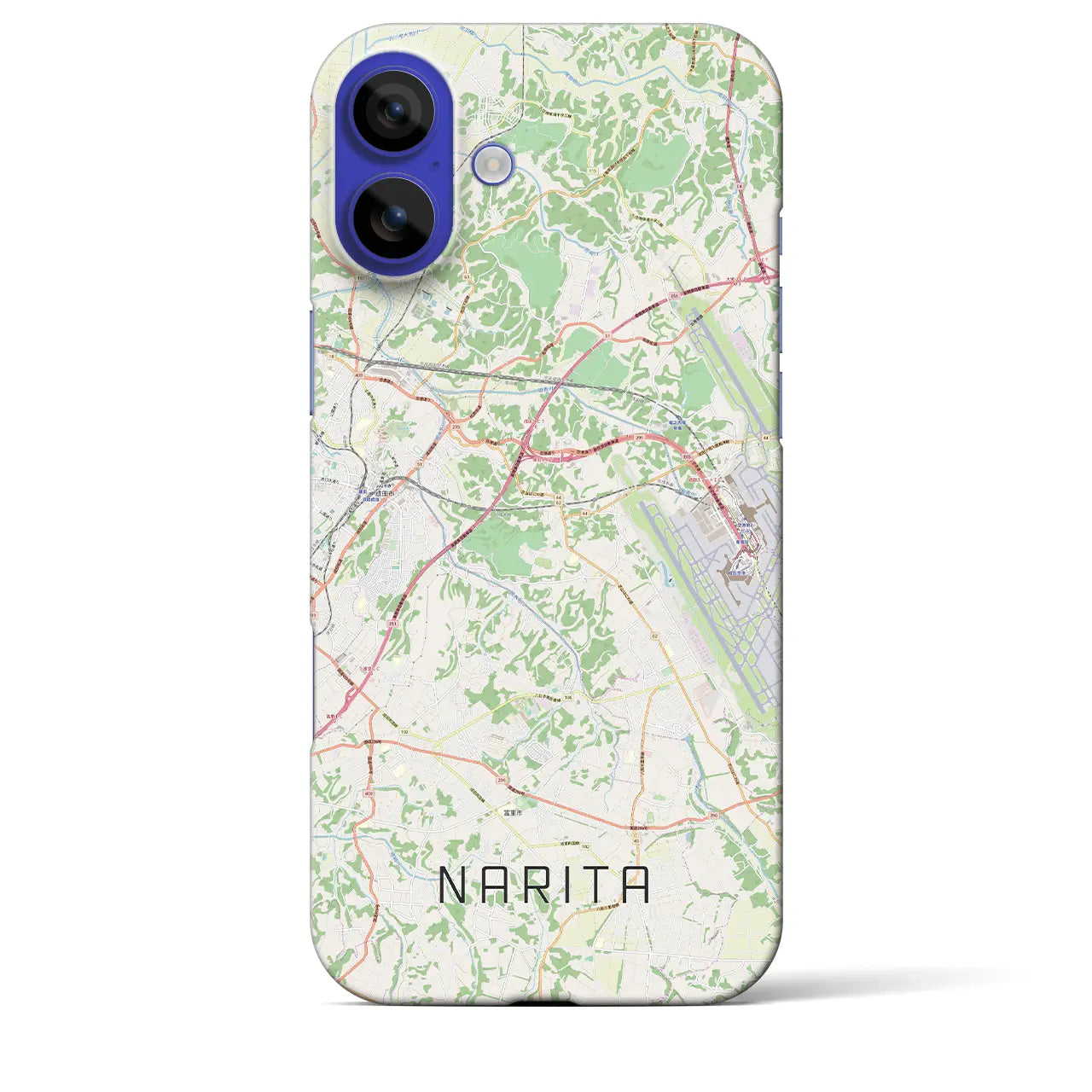 【成田(千葉県)】地図柄iPhoneケース(バックカバータイプ)ナチュラル・iPhone 16 Pro Max 用