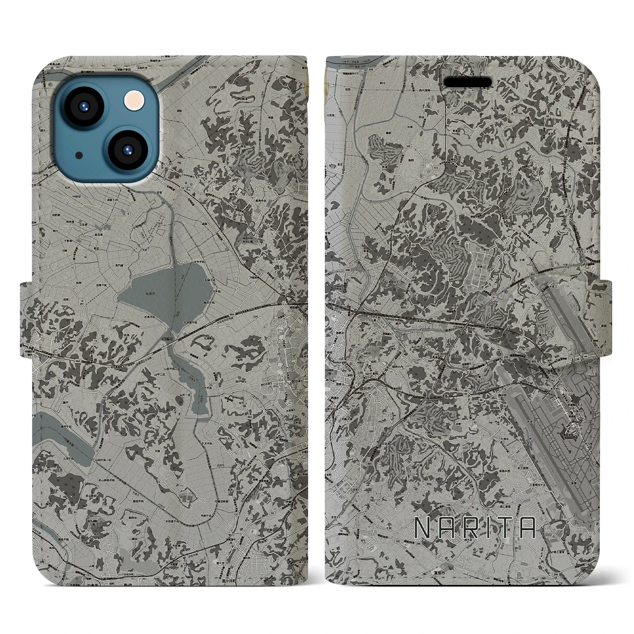 【成田(千葉県)】地図柄iPhoneケース(手帳タイプ)