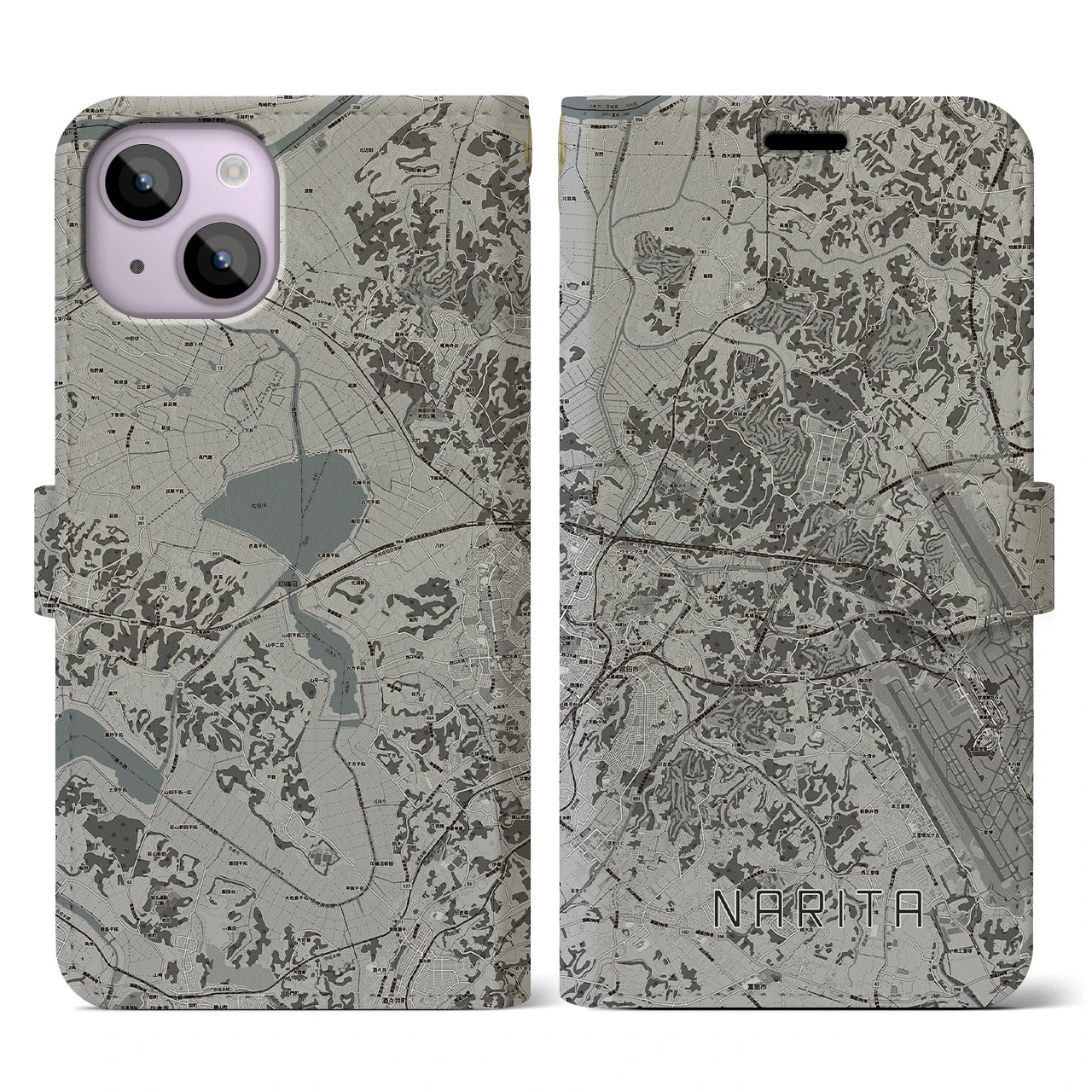 【成田(千葉県)】地図柄iPhoneケース(手帳タイプ)