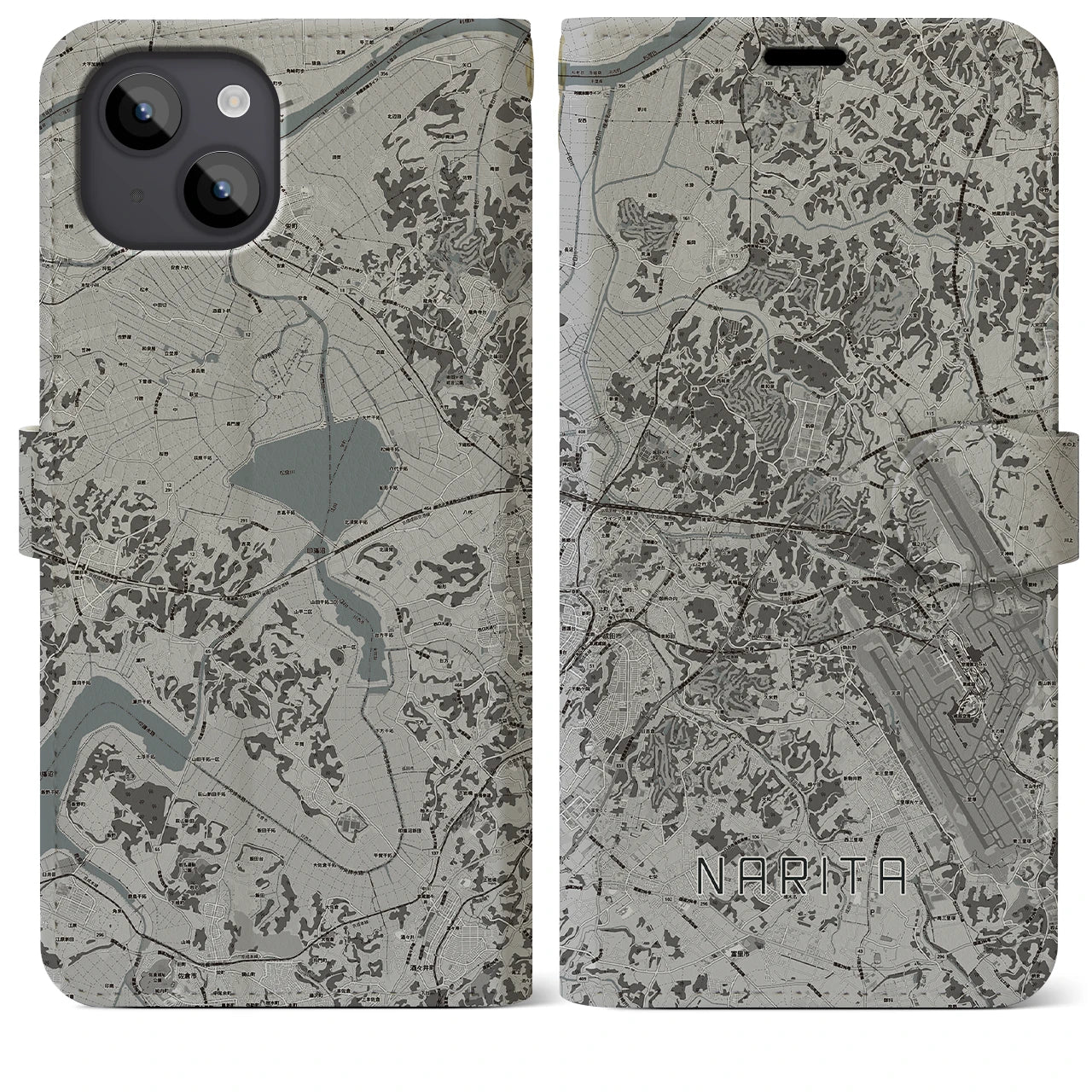 【成田(千葉県)】地図柄iPhoneケース(手帳タイプ)