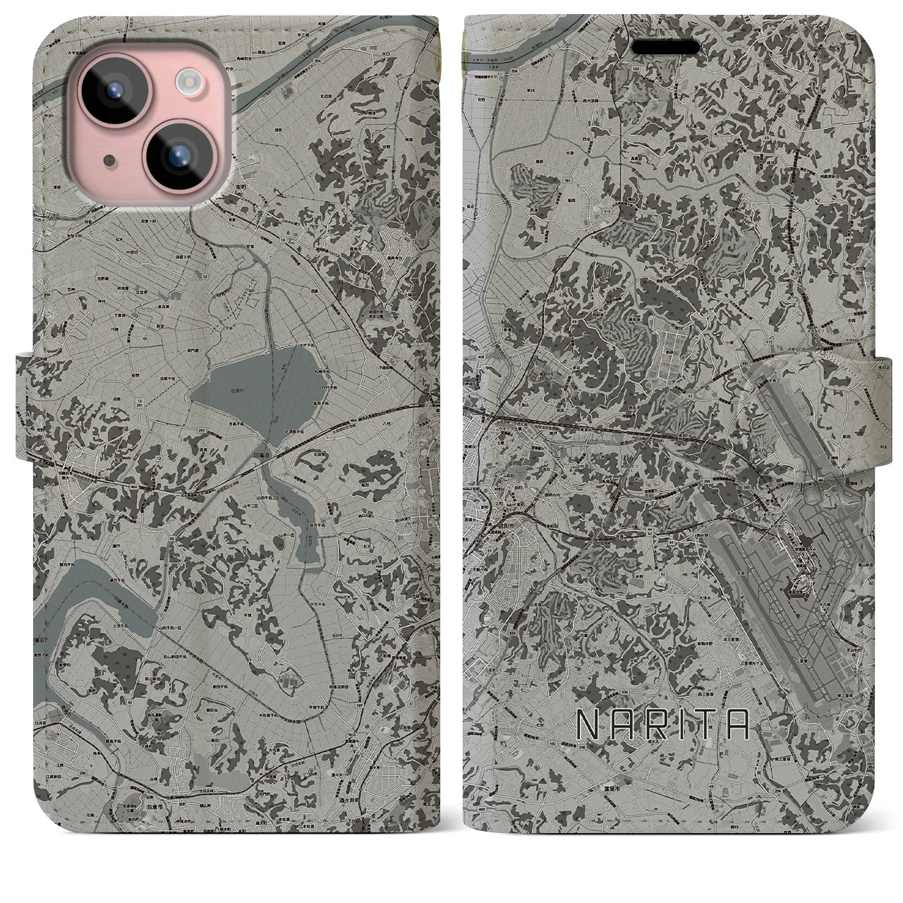 【成田(千葉県)】地図柄iPhoneケース(手帳タイプ)