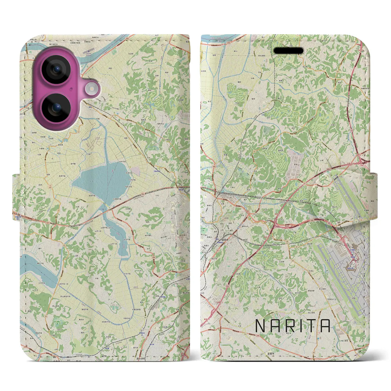 【成田(千葉県)】地図柄iPhoneケース(手帳タイプ)