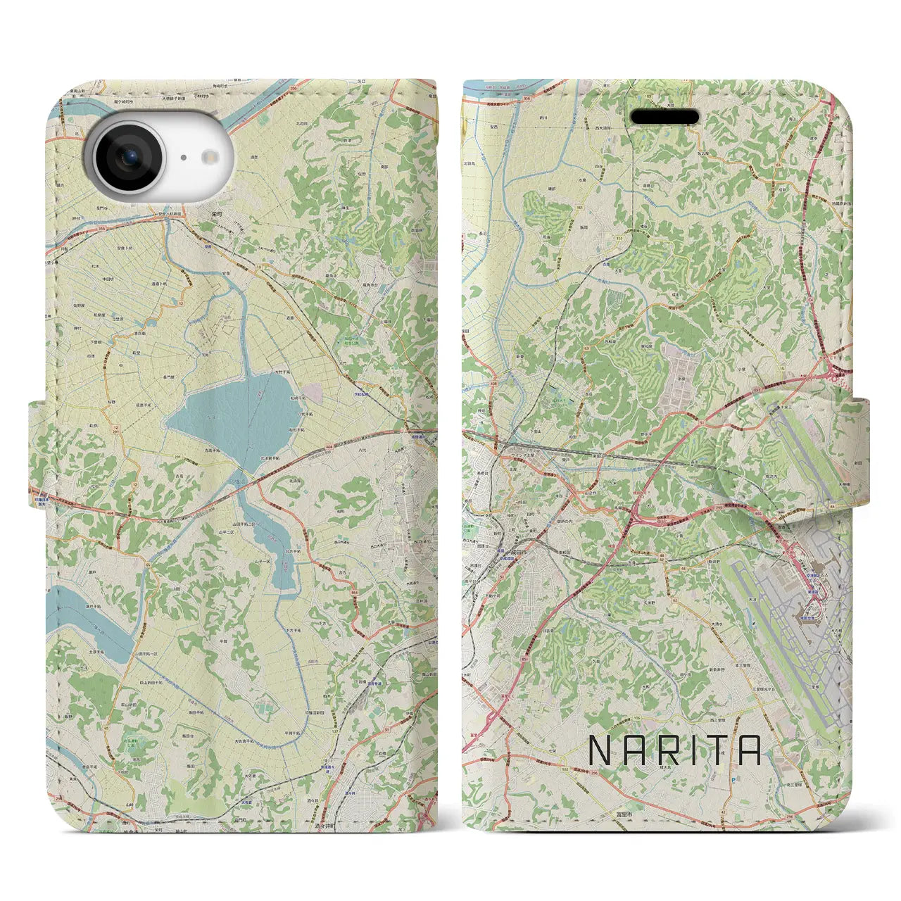 【成田(千葉県)】地図柄iPhoneケース(手帳タイプ)