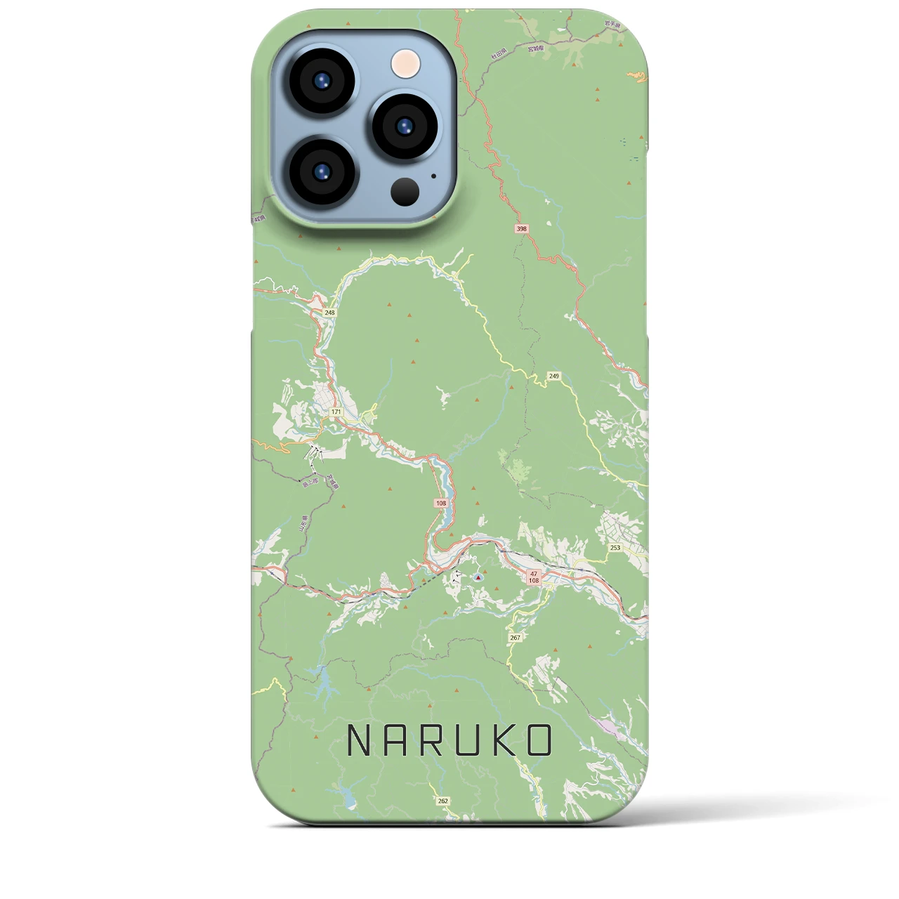 【鳴子(宮城県)】地図柄iPhoneケース(バックカバータイプ)