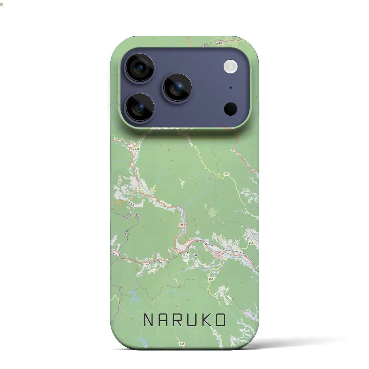 【鳴子(宮城県)】地図柄iPhoneケース(バックカバータイプ)ナチュラル・iPhone 17 Pro Max 用