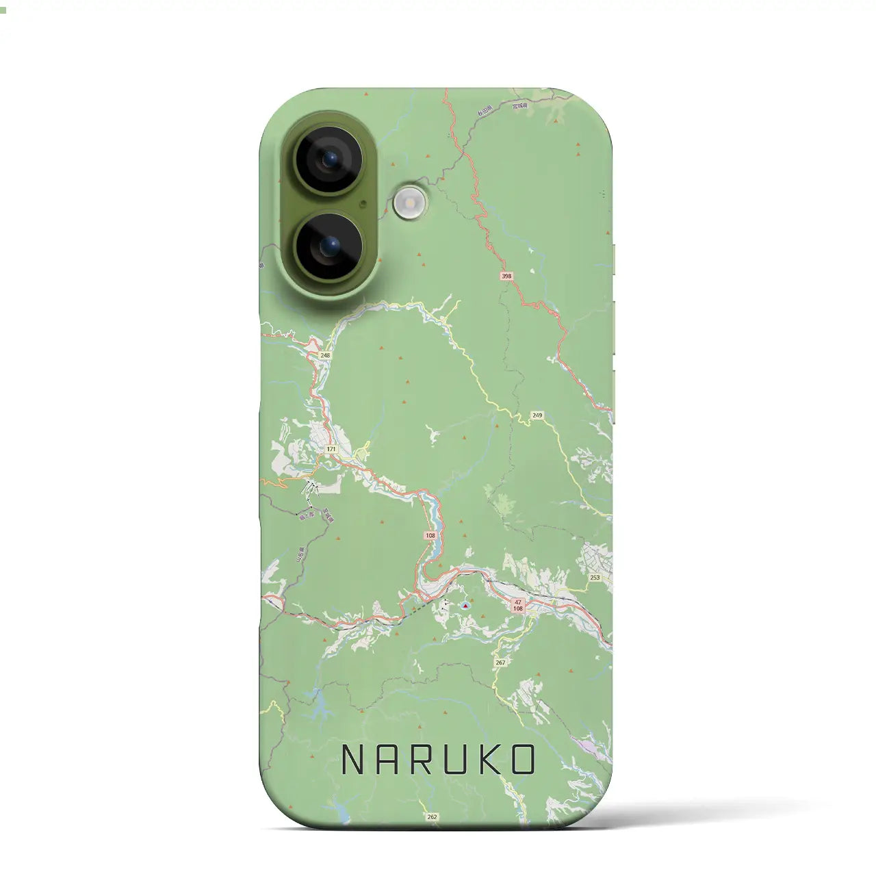 【鳴子(宮城県)】地図柄iPhoneケース(バックカバータイプ)ブラック・iPhone 17 Pro Max 用