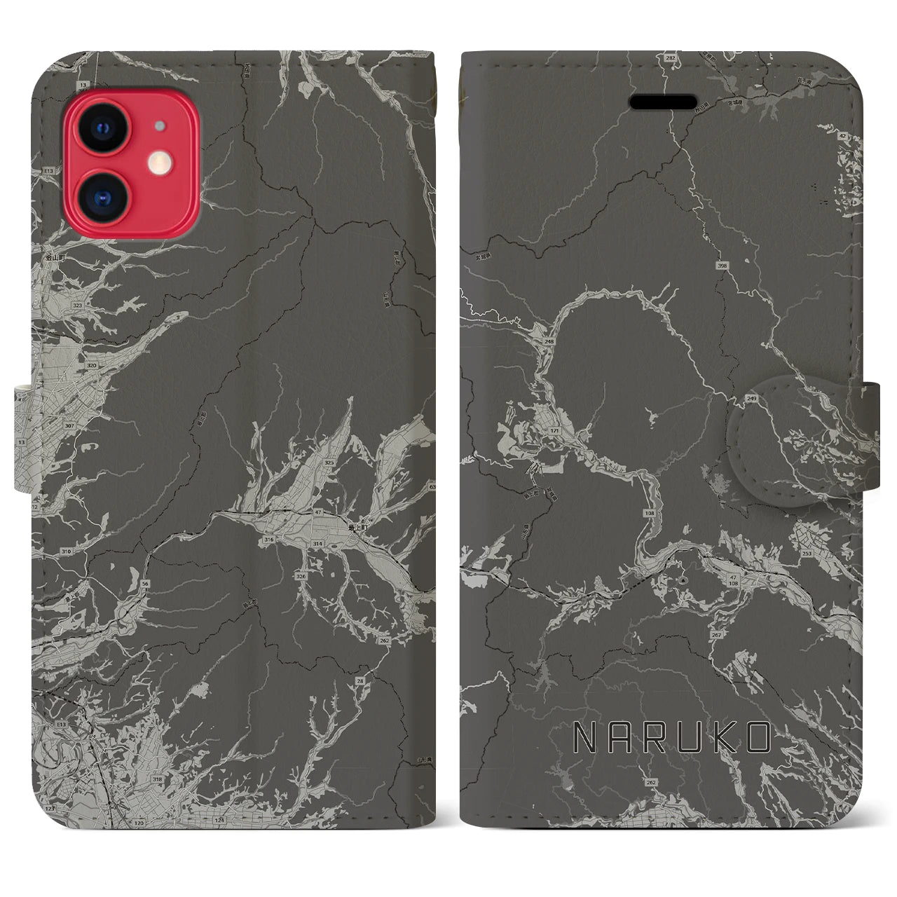 【鳴子(宮城県)】地図柄iPhoneケース(手帳タイプ)