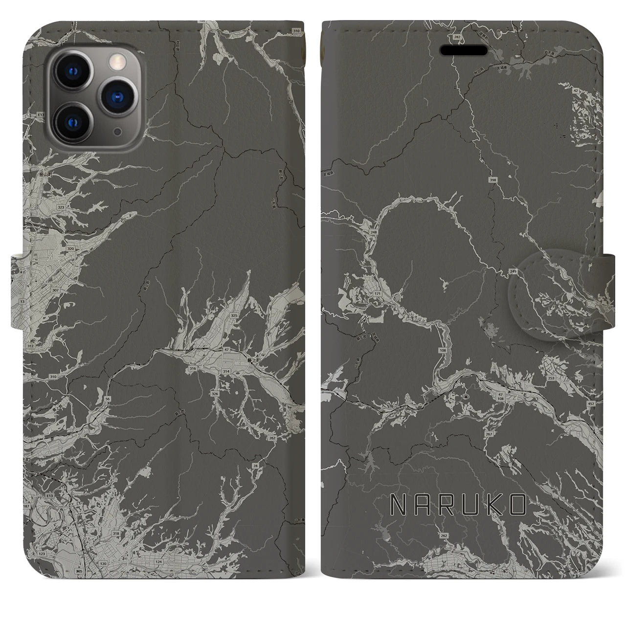 【鳴子(宮城県)】地図柄iPhoneケース(手帳タイプ)