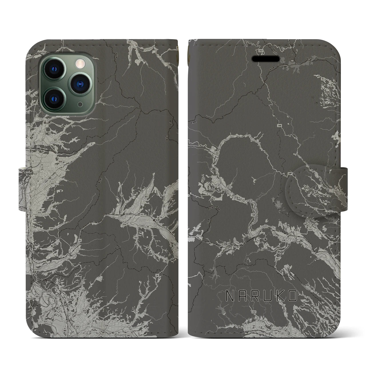 【鳴子(宮城県)】地図柄iPhoneケース(手帳タイプ)