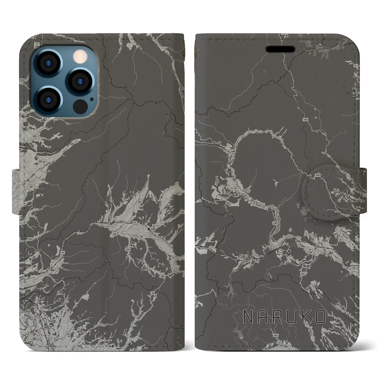 【鳴子(宮城県)】地図柄iPhoneケース(手帳タイプ)