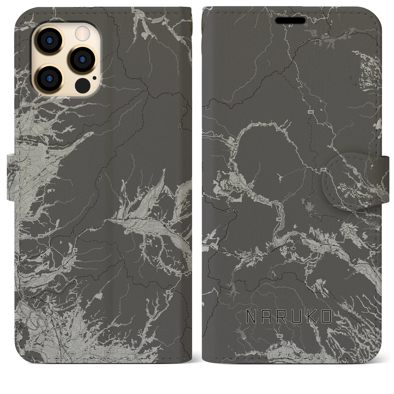 【鳴子(宮城県)】地図柄iPhoneケース(手帳タイプ)