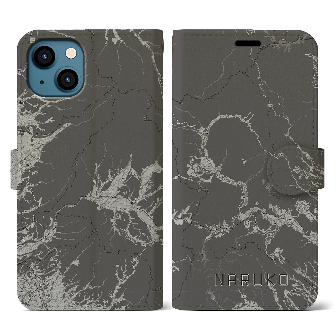 【鳴子(宮城県)】地図柄iPhoneケース(手帳タイプ)