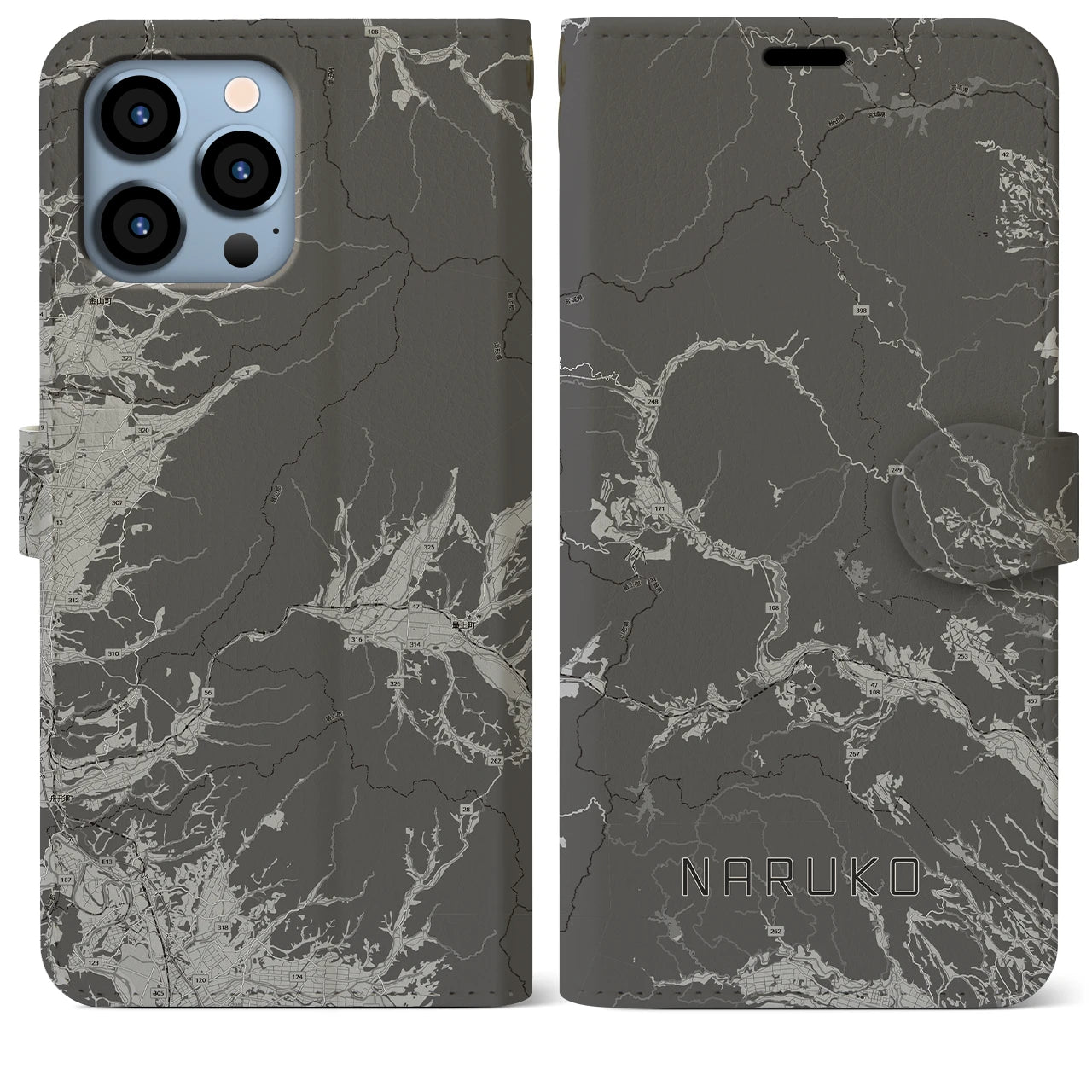 【鳴子(宮城県)】地図柄iPhoneケース(手帳タイプ)