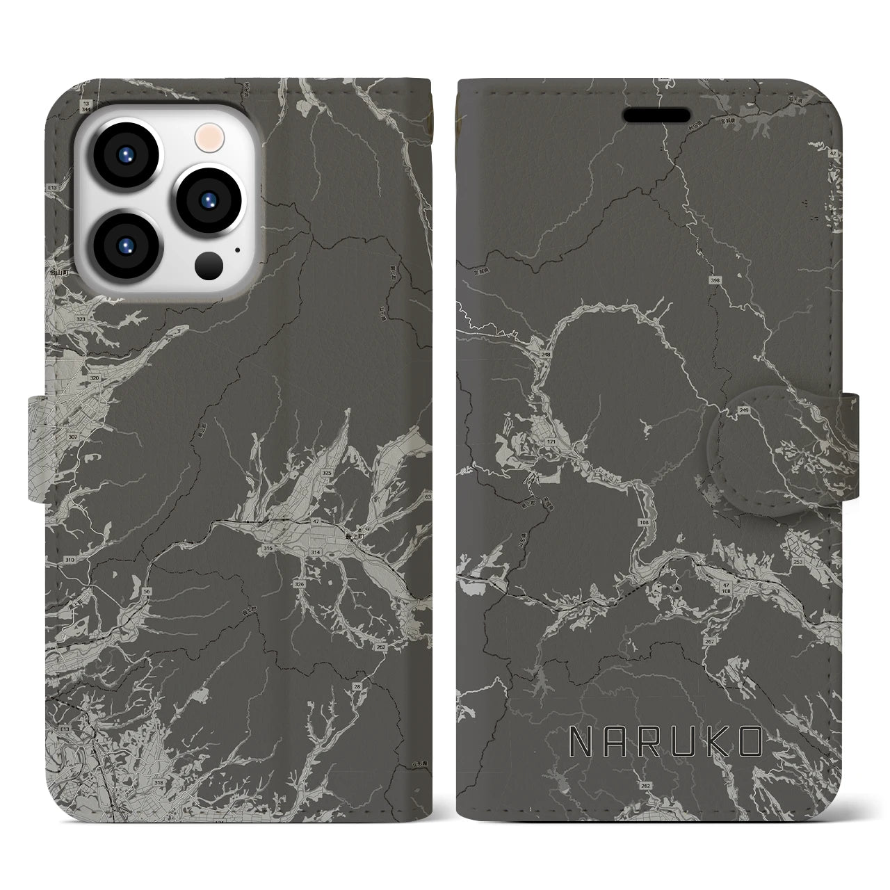 【鳴子(宮城県)】地図柄iPhoneケース(手帳タイプ)