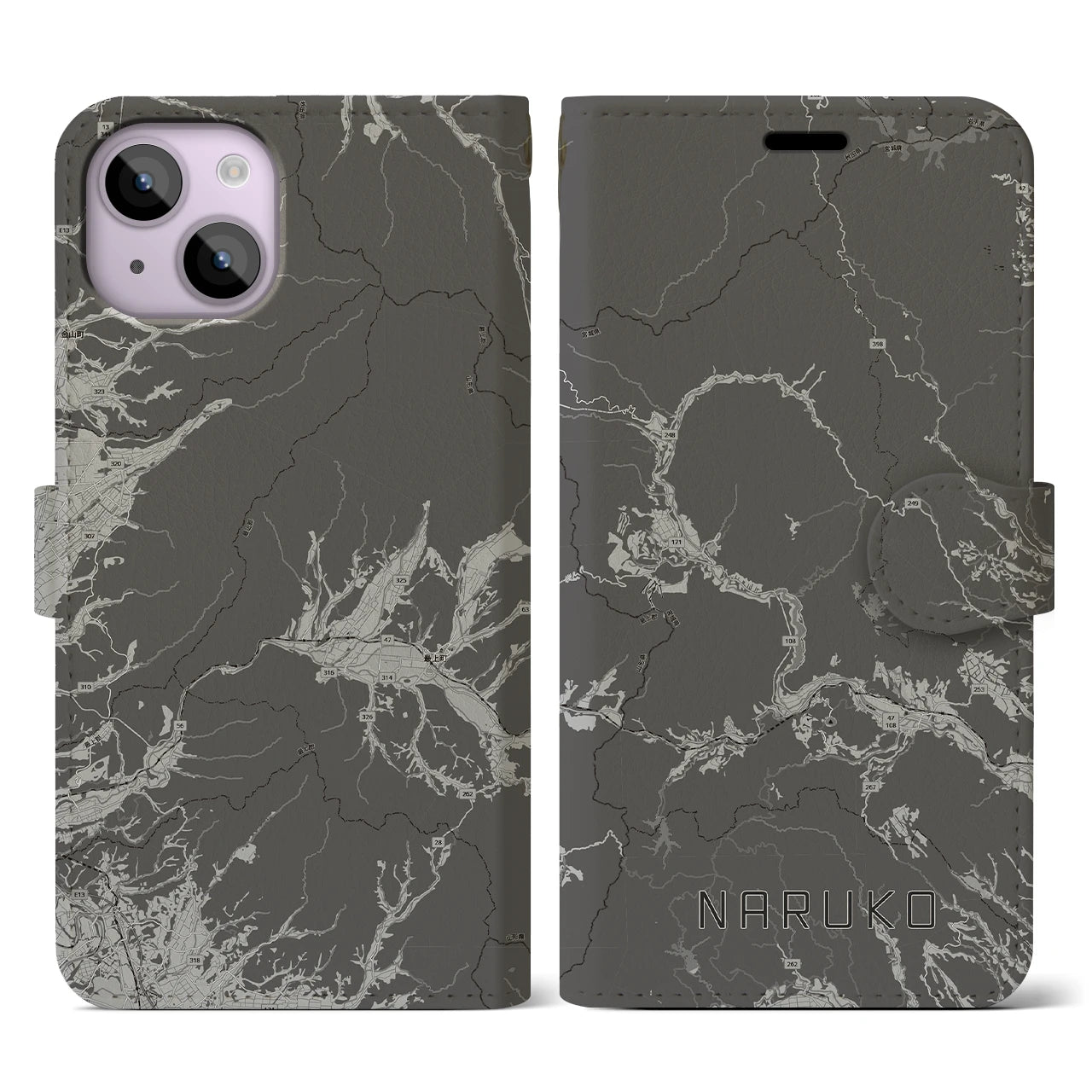 【鳴子(宮城県)】地図柄iPhoneケース(手帳タイプ)