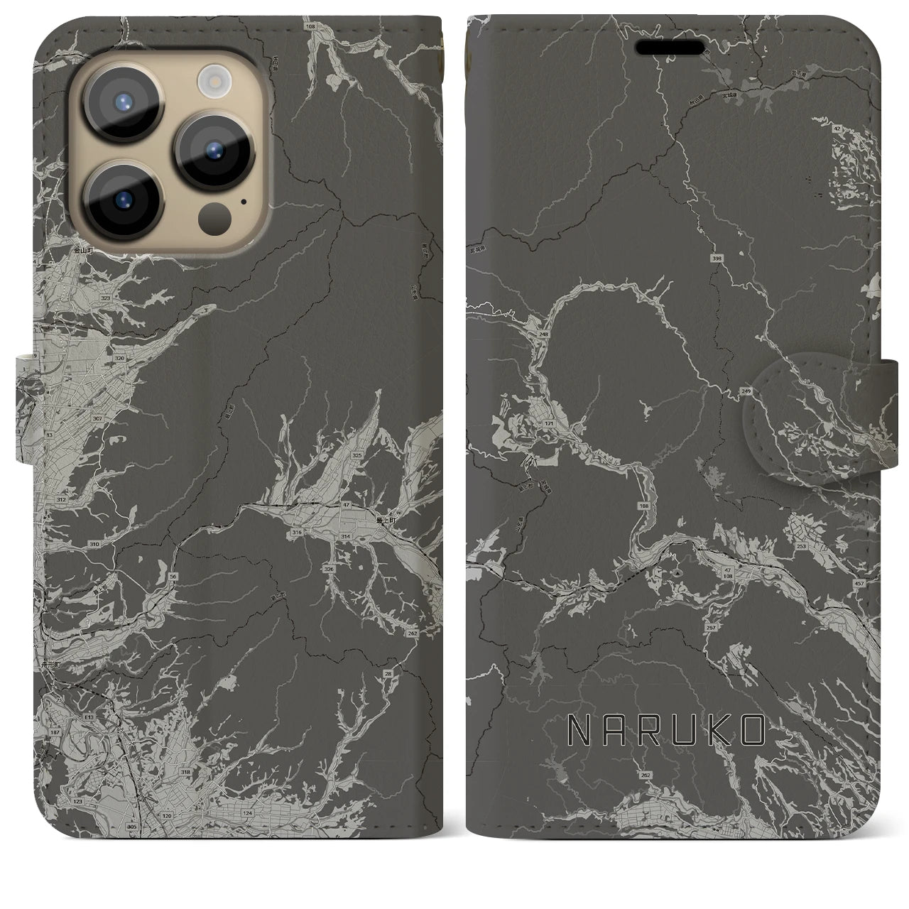 【鳴子(宮城県)】地図柄iPhoneケース(手帳タイプ)