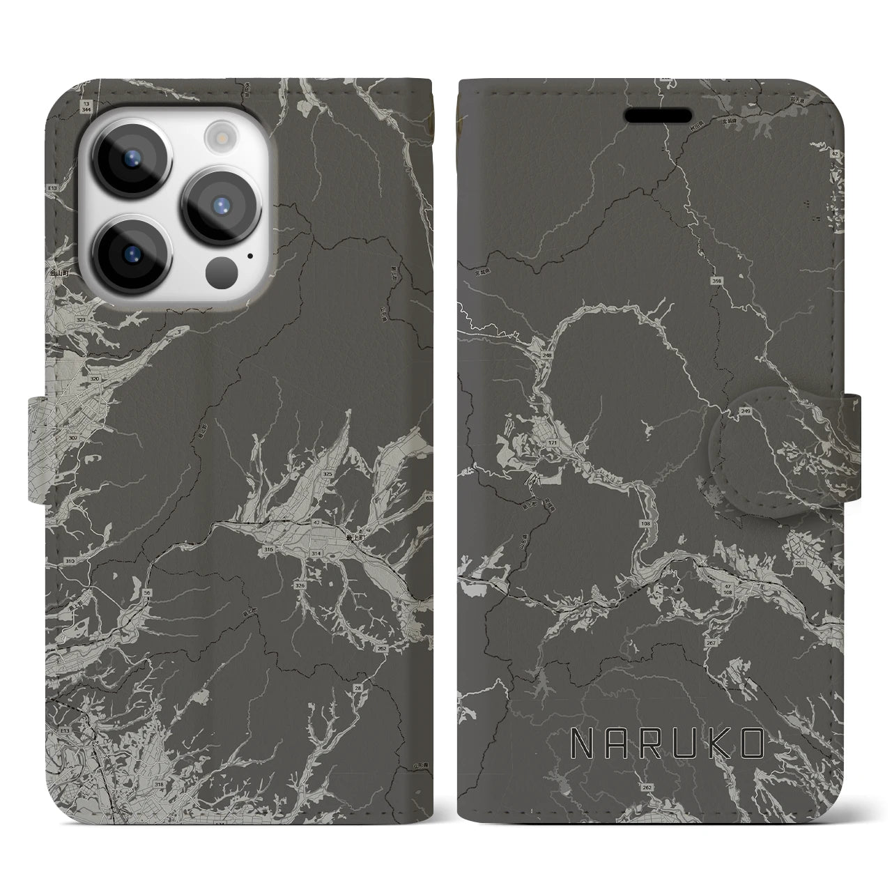 【鳴子(宮城県)】地図柄iPhoneケース(手帳タイプ)