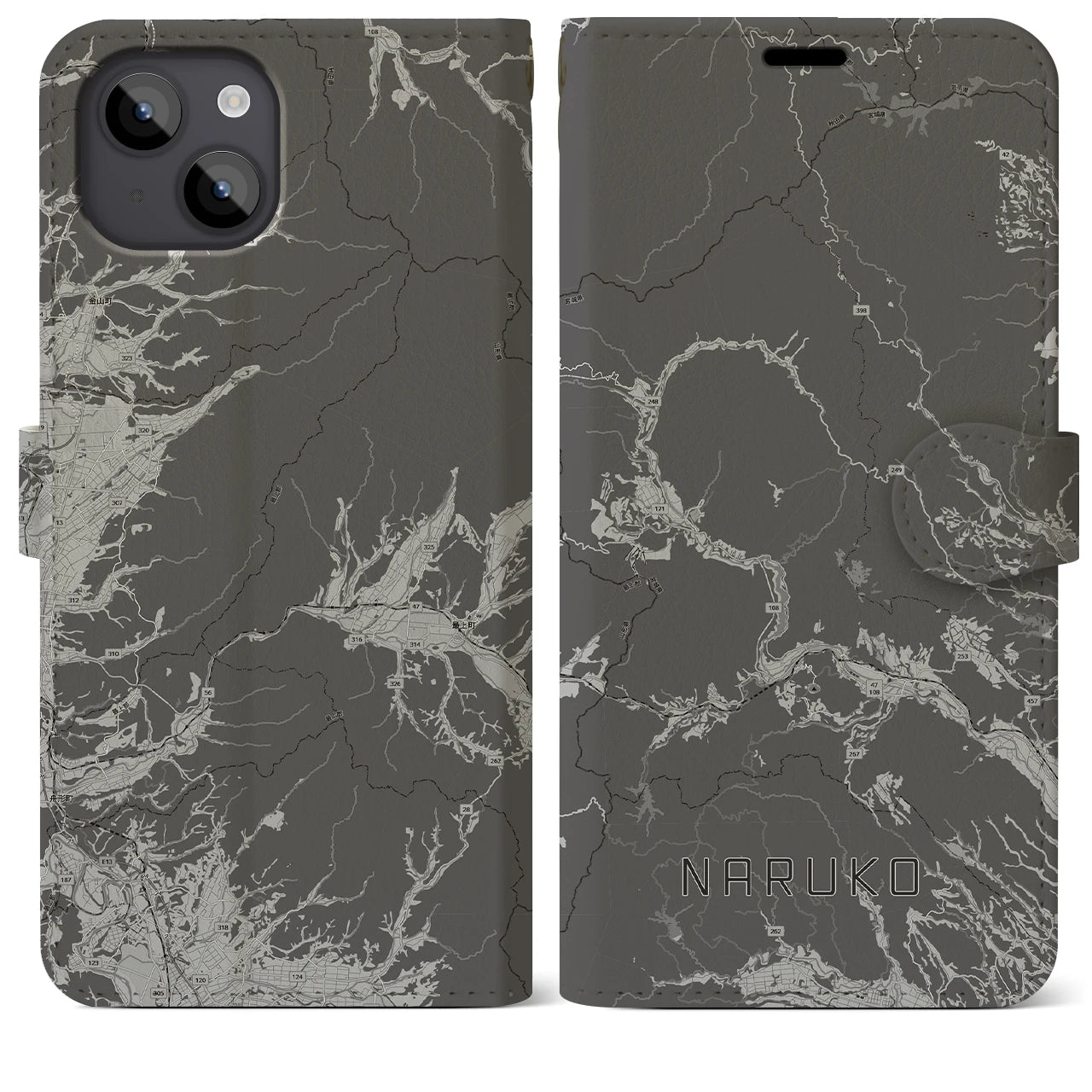 【鳴子(宮城県)】地図柄iPhoneケース(手帳タイプ)