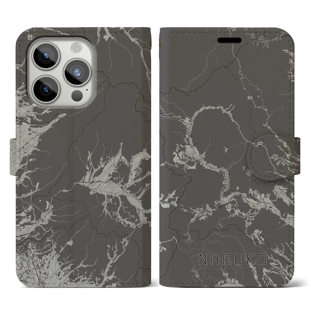 【鳴子(宮城県)】地図柄iPhoneケース(手帳タイプ)