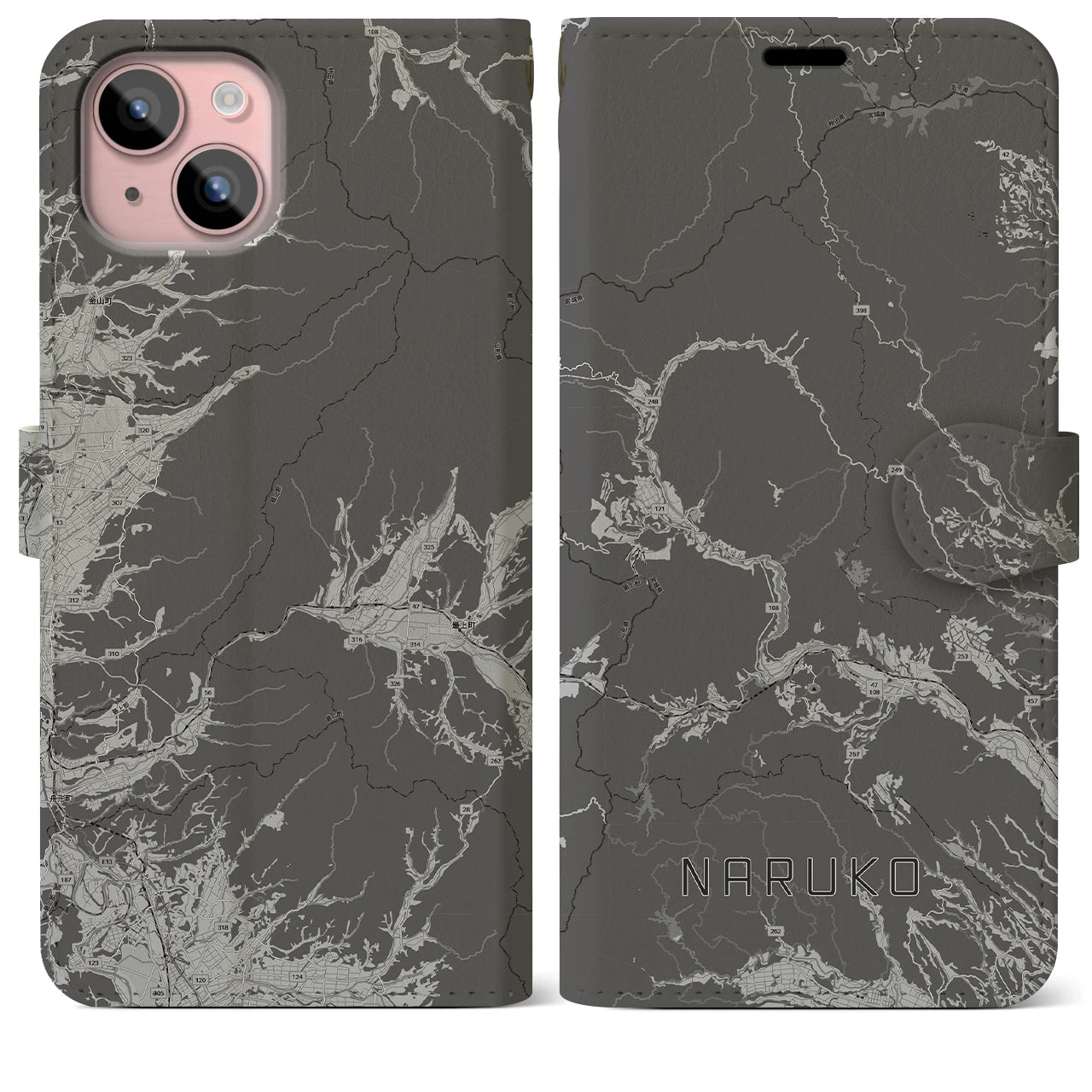 【鳴子(宮城県)】地図柄iPhoneケース(手帳タイプ)