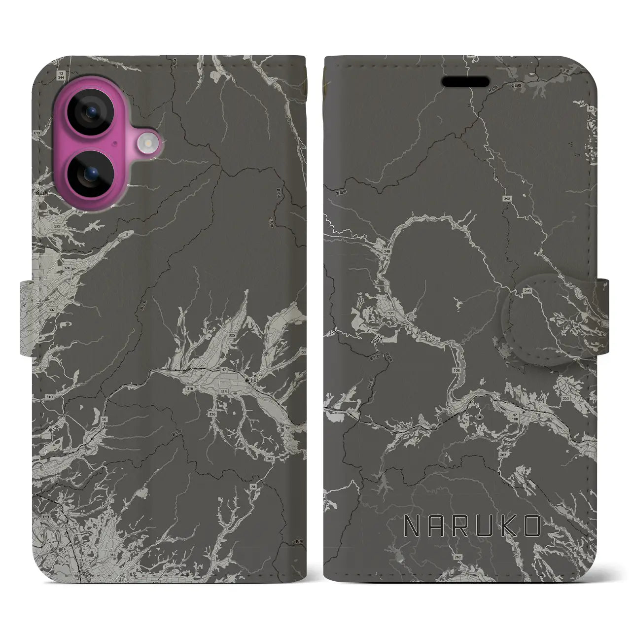 【鳴子(宮城県)】地図柄iPhoneケース(手帳タイプ)