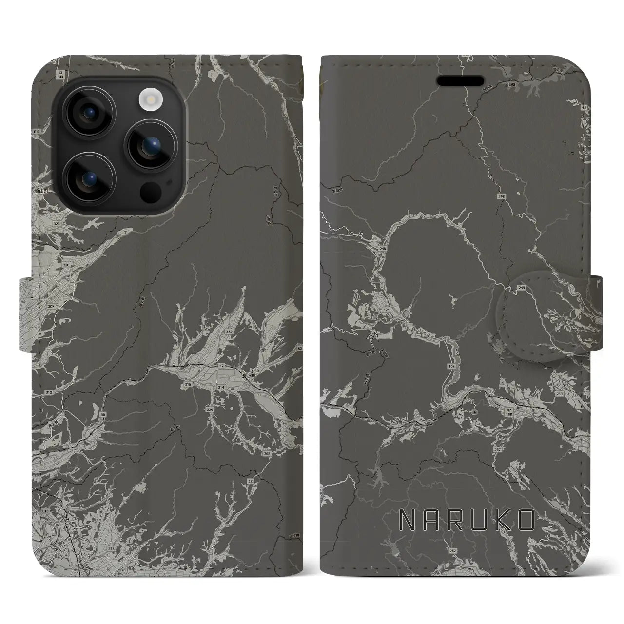 【鳴子(宮城県)】地図柄iPhoneケース(手帳タイプ)