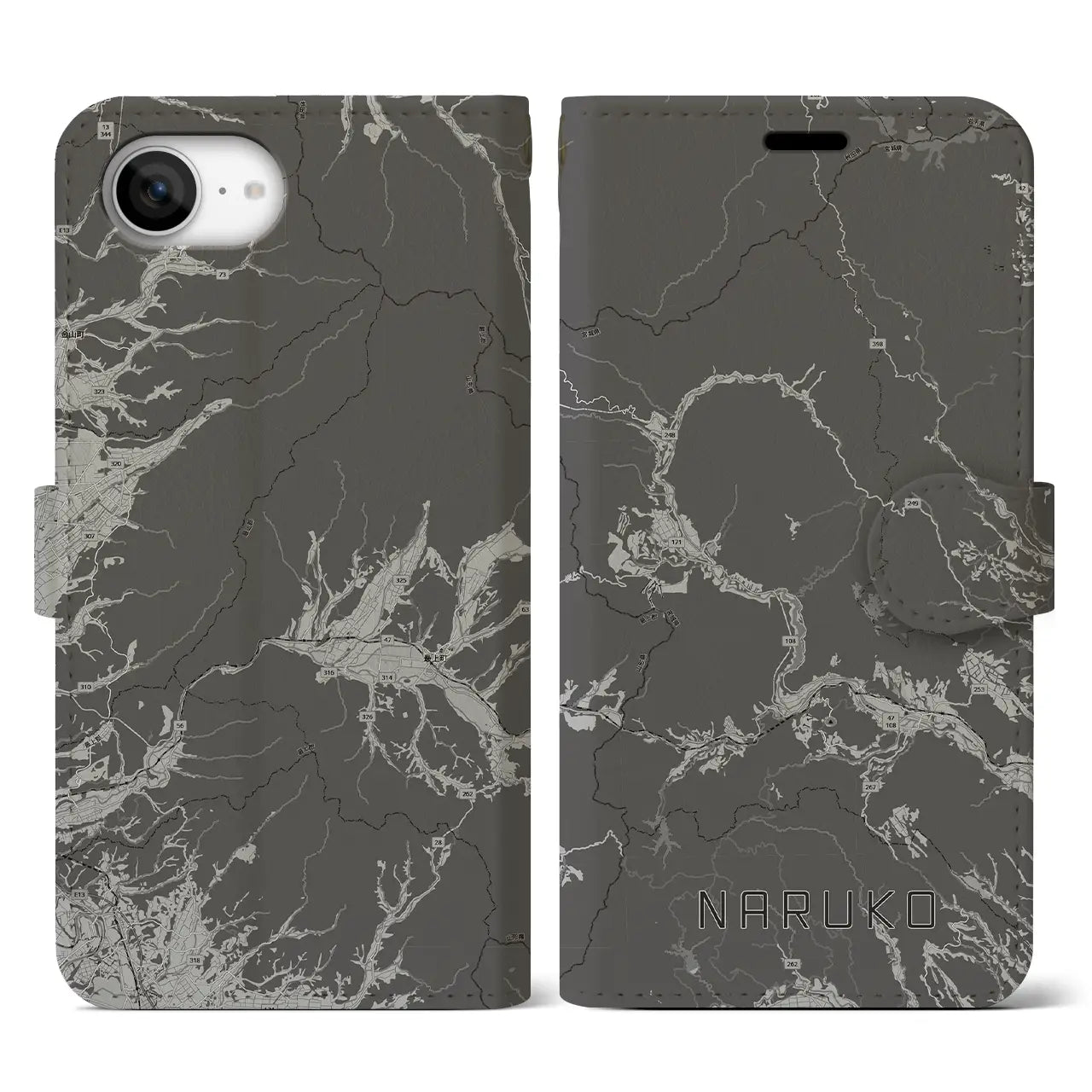 【鳴子(宮城県)】地図柄iPhoneケース(手帳タイプ)