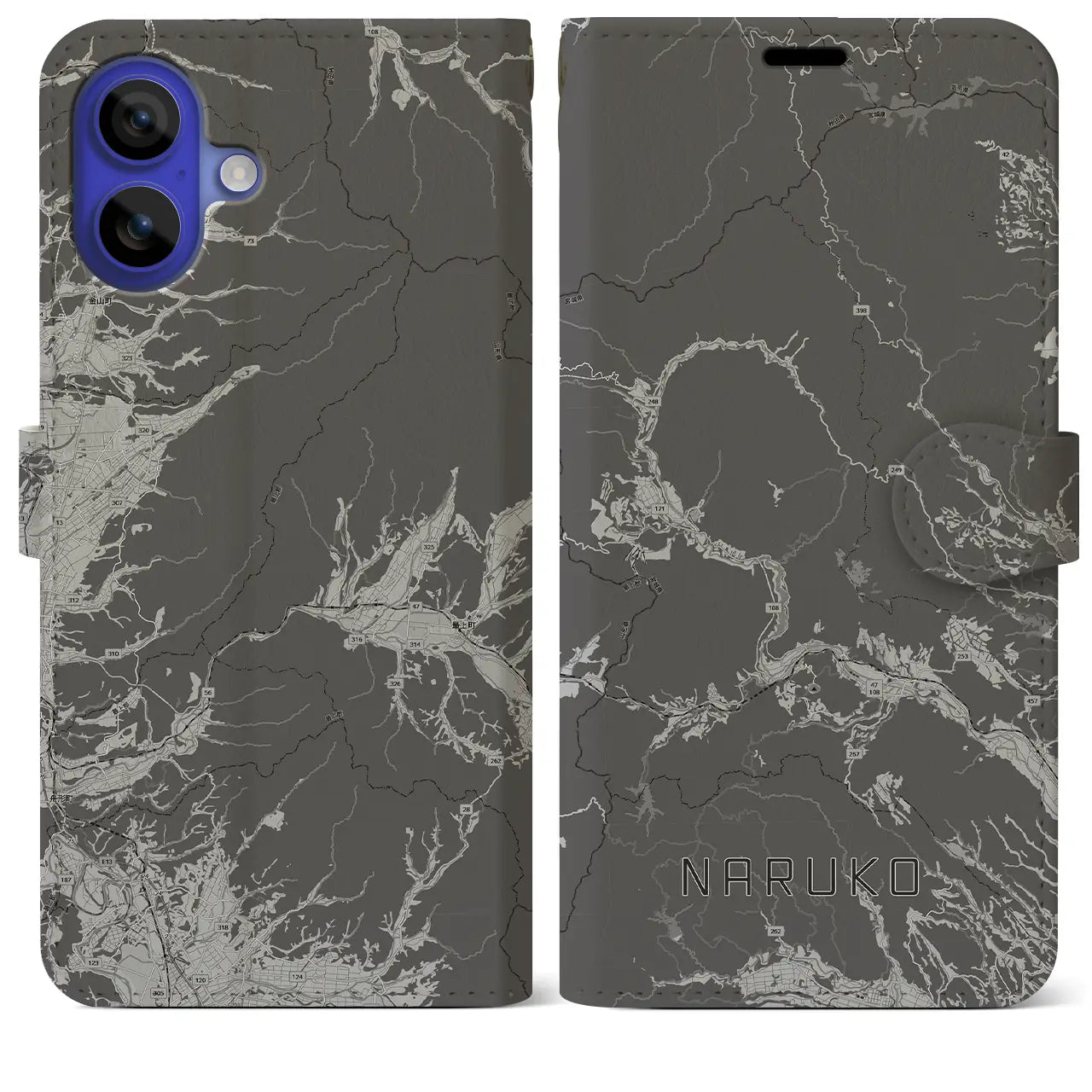 【鳴子(宮城県)】地図柄iPhoneケース(手帳タイプ)