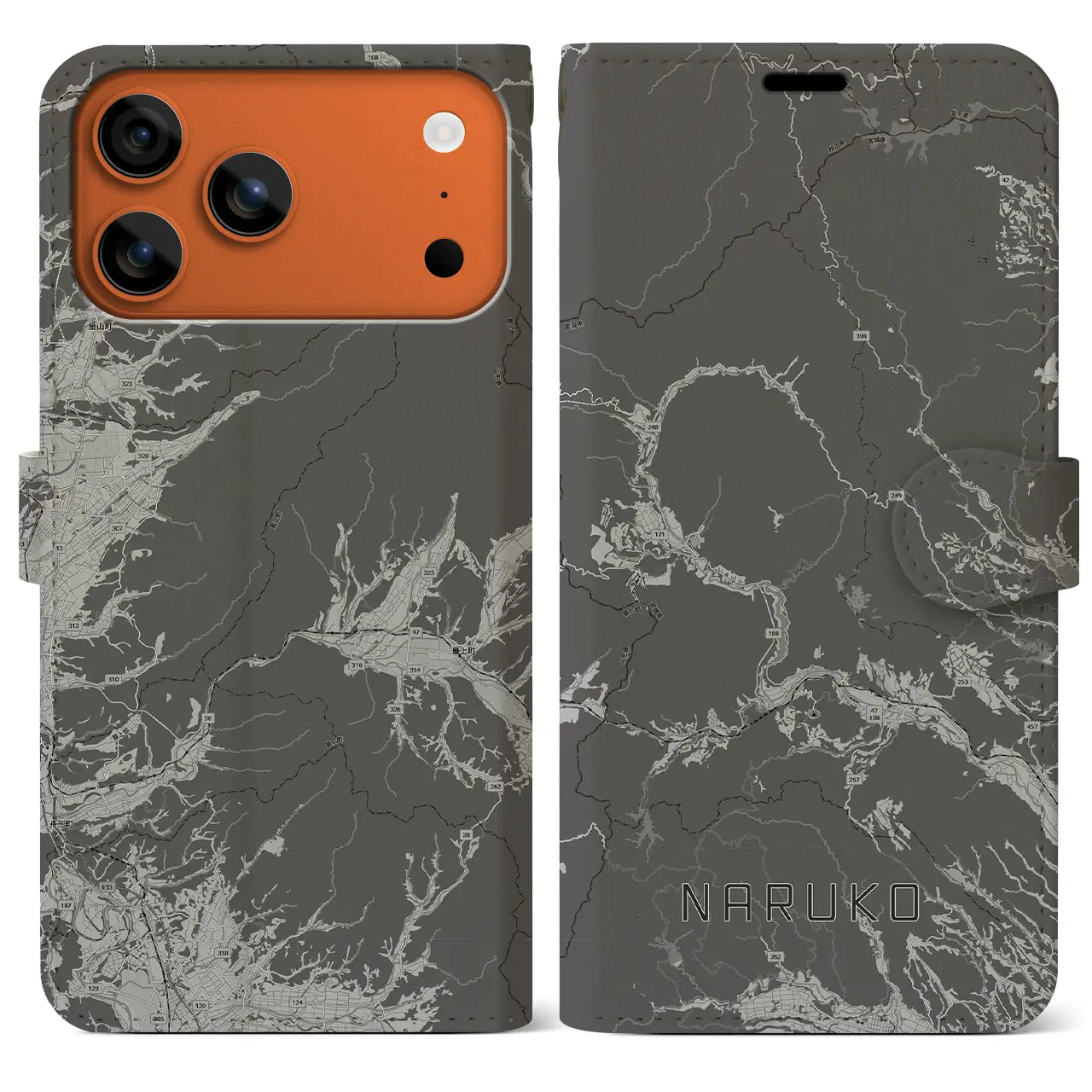 【鳴子(宮城県)】地図柄iPhoneケース(手帳タイプ)