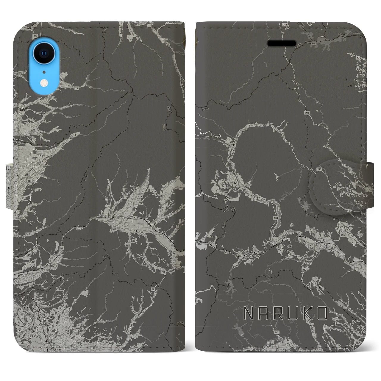 【鳴子(宮城県)】地図柄iPhoneケース(手帳タイプ)