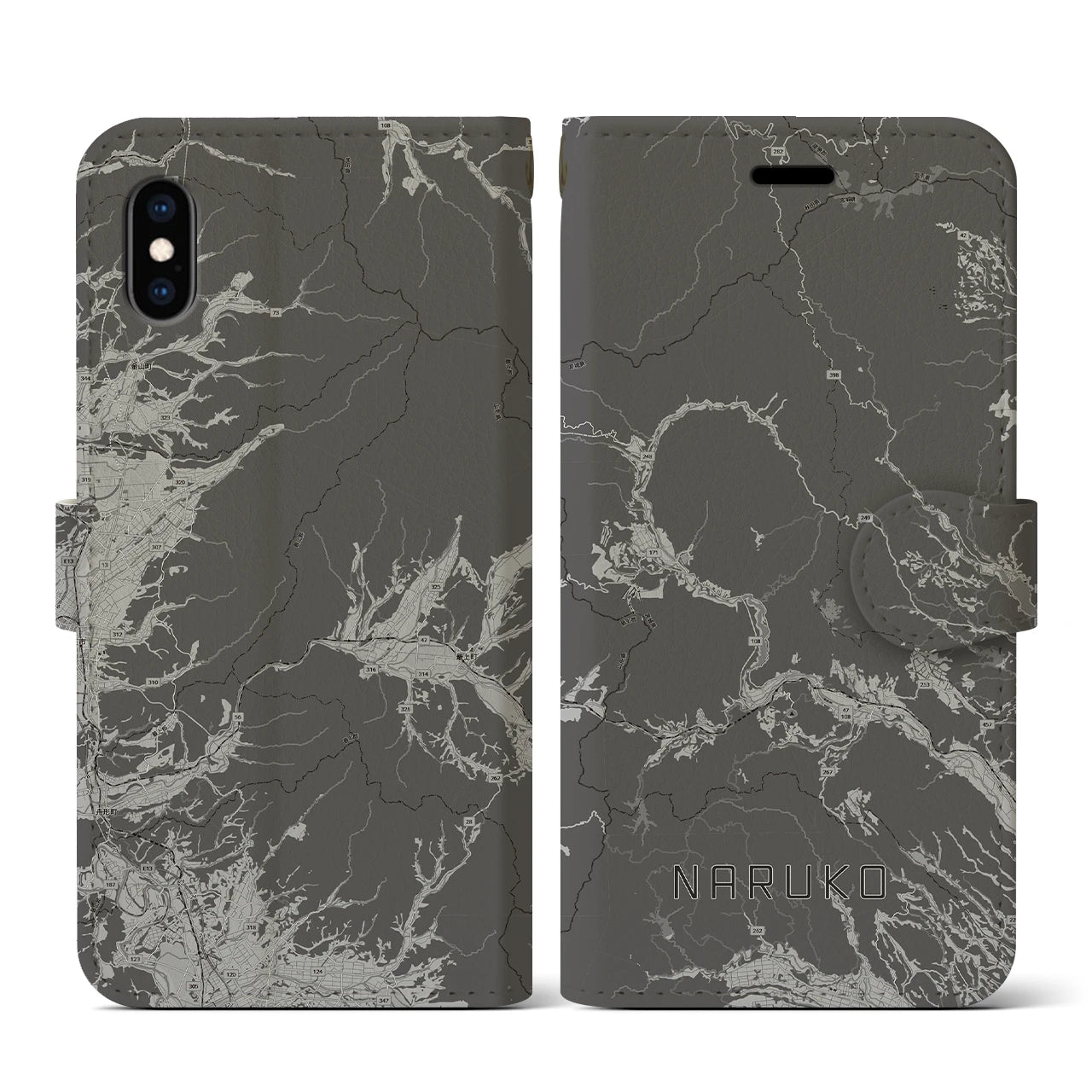 【鳴子(宮城県)】地図柄iPhoneケース(手帳タイプ)