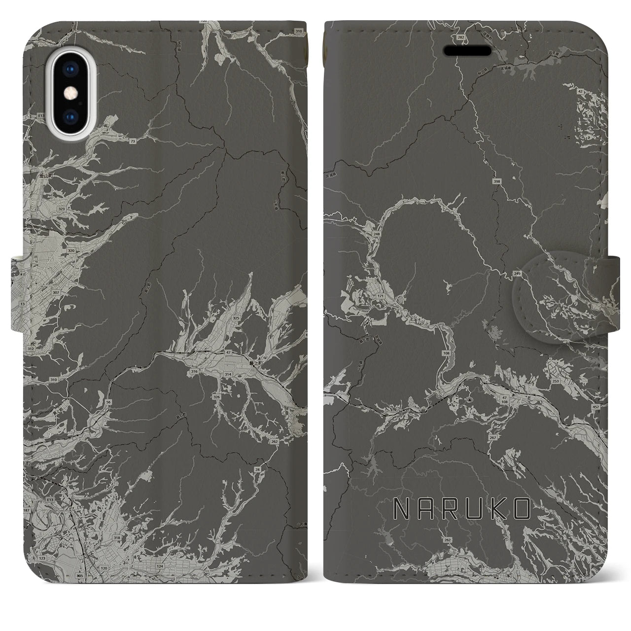 【鳴子(宮城県)】地図柄iPhoneケース(手帳タイプ)