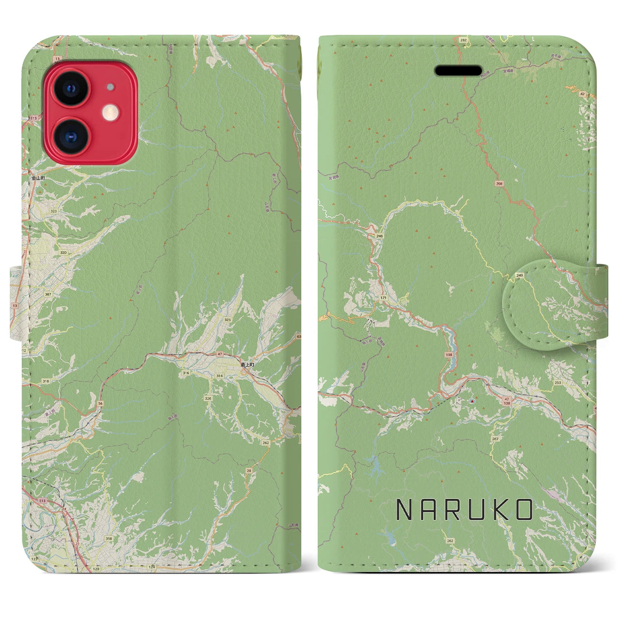 【鳴子(宮城県)】地図柄iPhoneケース(手帳タイプ)