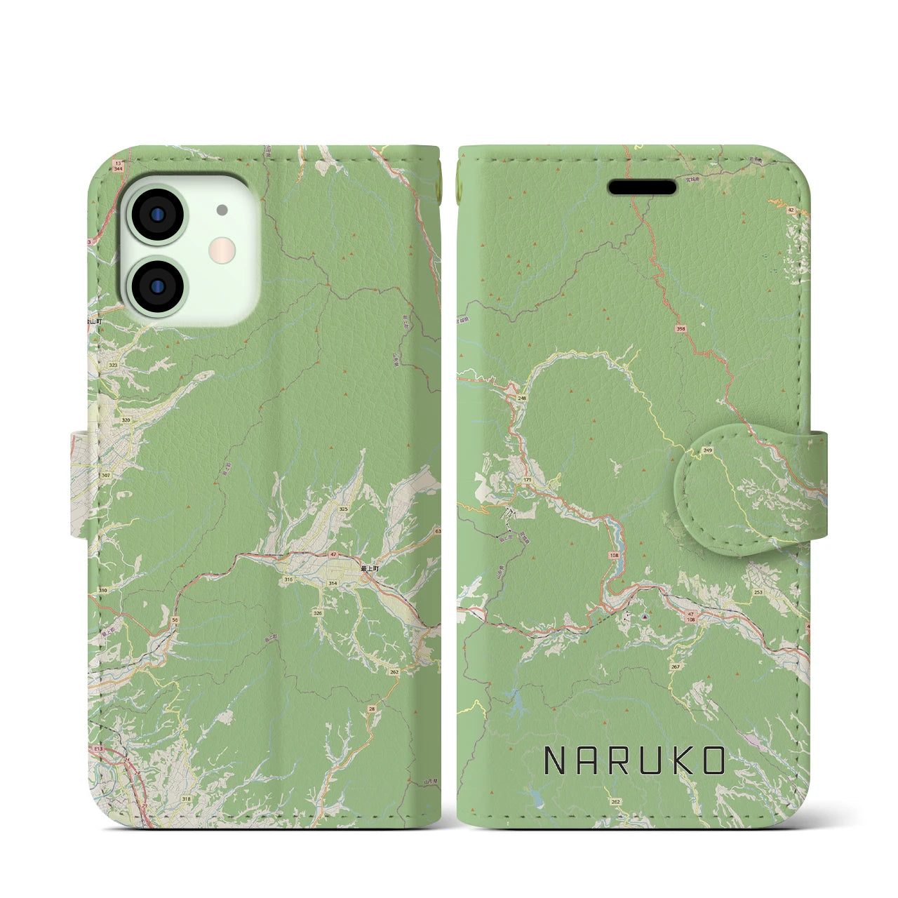 【鳴子(宮城県)】地図柄iPhoneケース(手帳タイプ)