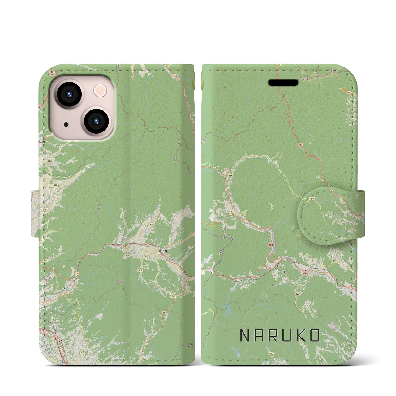 【鳴子(宮城県)】地図柄iPhoneケース(手帳タイプ)