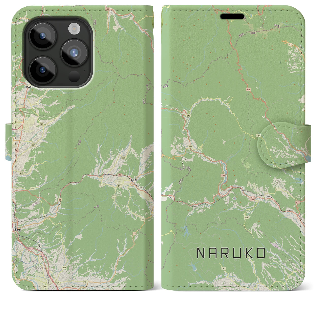 【鳴子(宮城県)】地図柄iPhoneケース(手帳タイプ)
