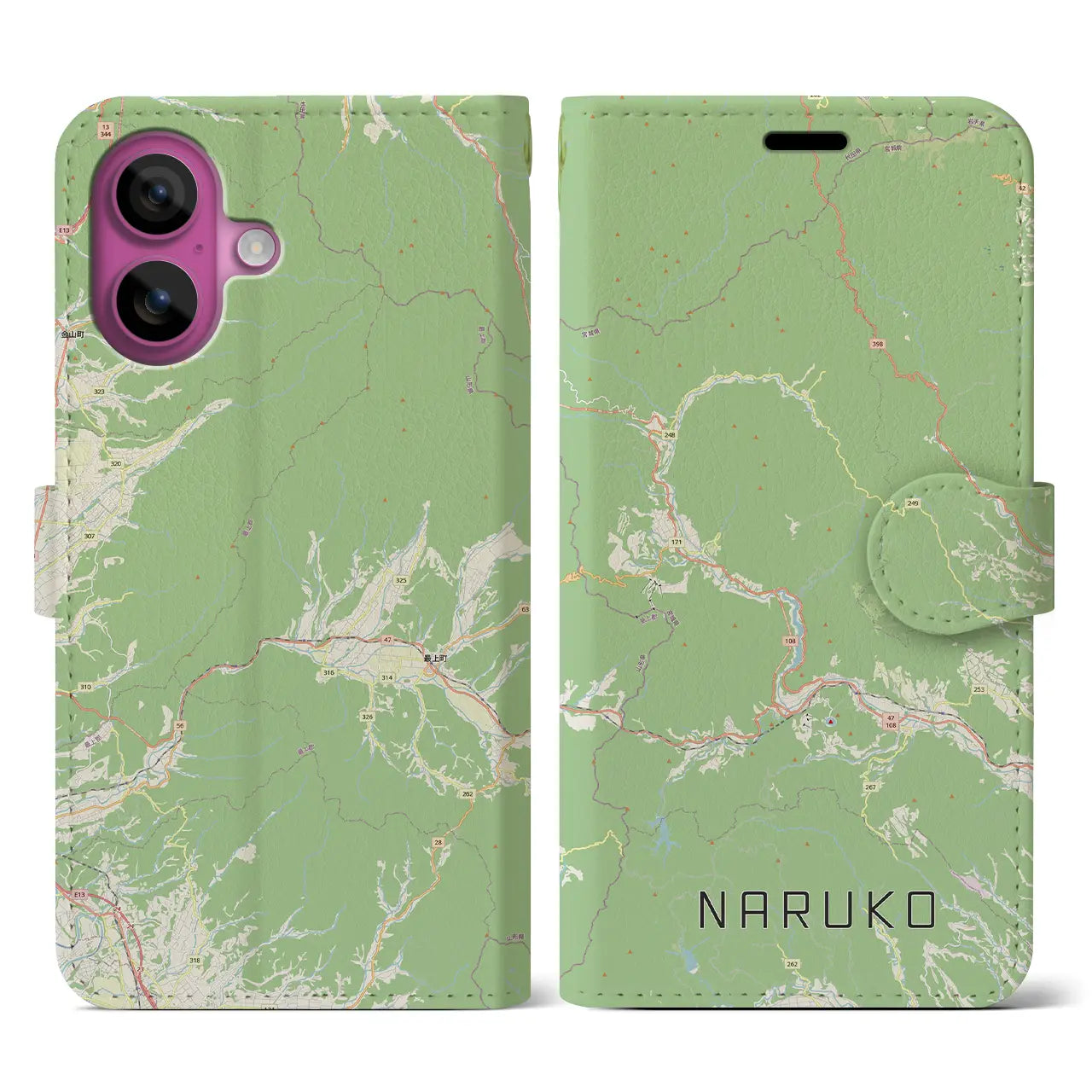 【鳴子(宮城県)】地図柄iPhoneケース(手帳タイプ)