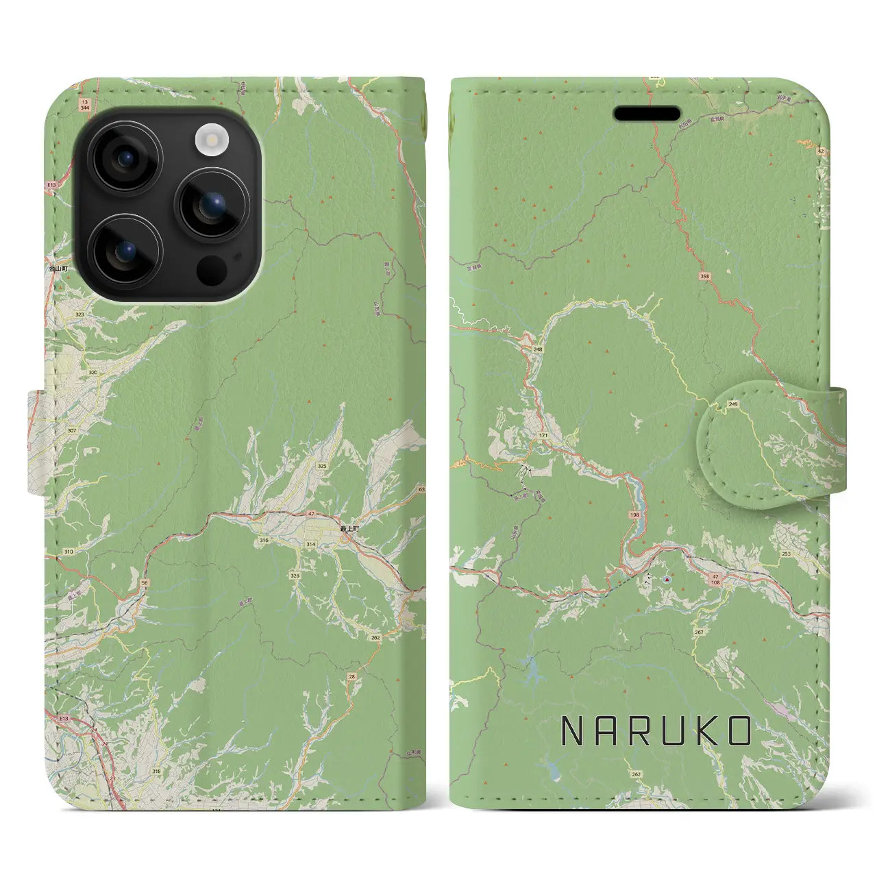 【鳴子(宮城県)】地図柄iPhoneケース(手帳タイプ)