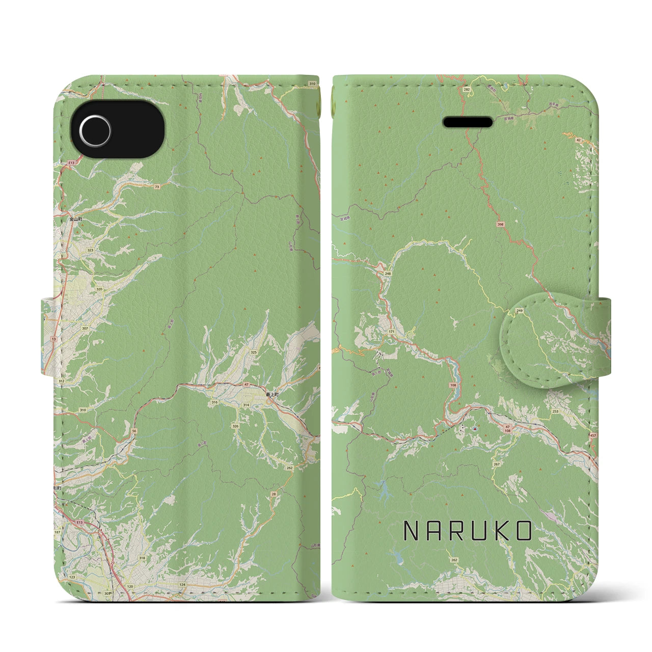 【鳴子(宮城県)】地図柄iPhoneケース(手帳タイプ)