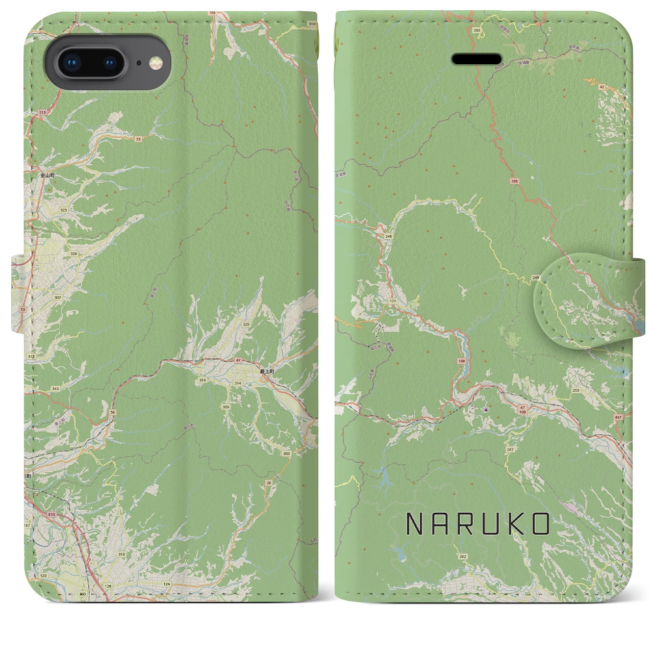 【鳴子(宮城県)】地図柄iPhoneケース(手帳タイプ)