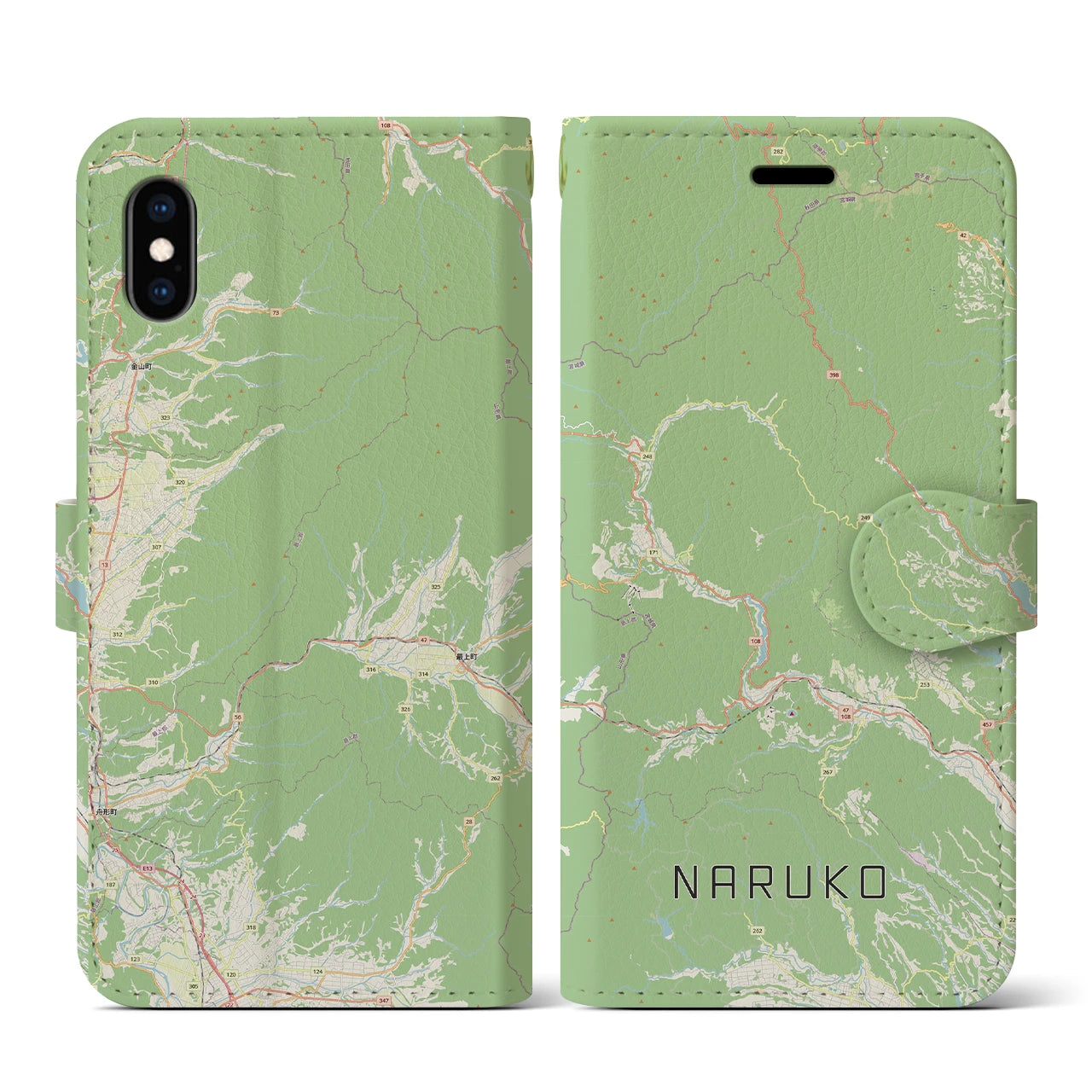 【鳴子(宮城県)】地図柄iPhoneケース(手帳タイプ)