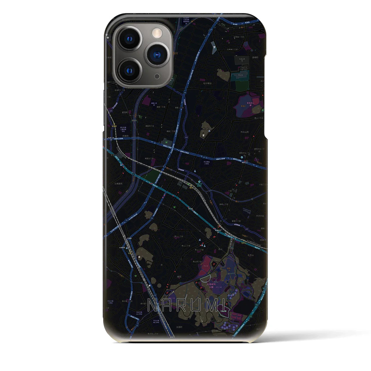 【鳴海(愛知県)】地図柄iPhoneケース(バックカバータイプ)