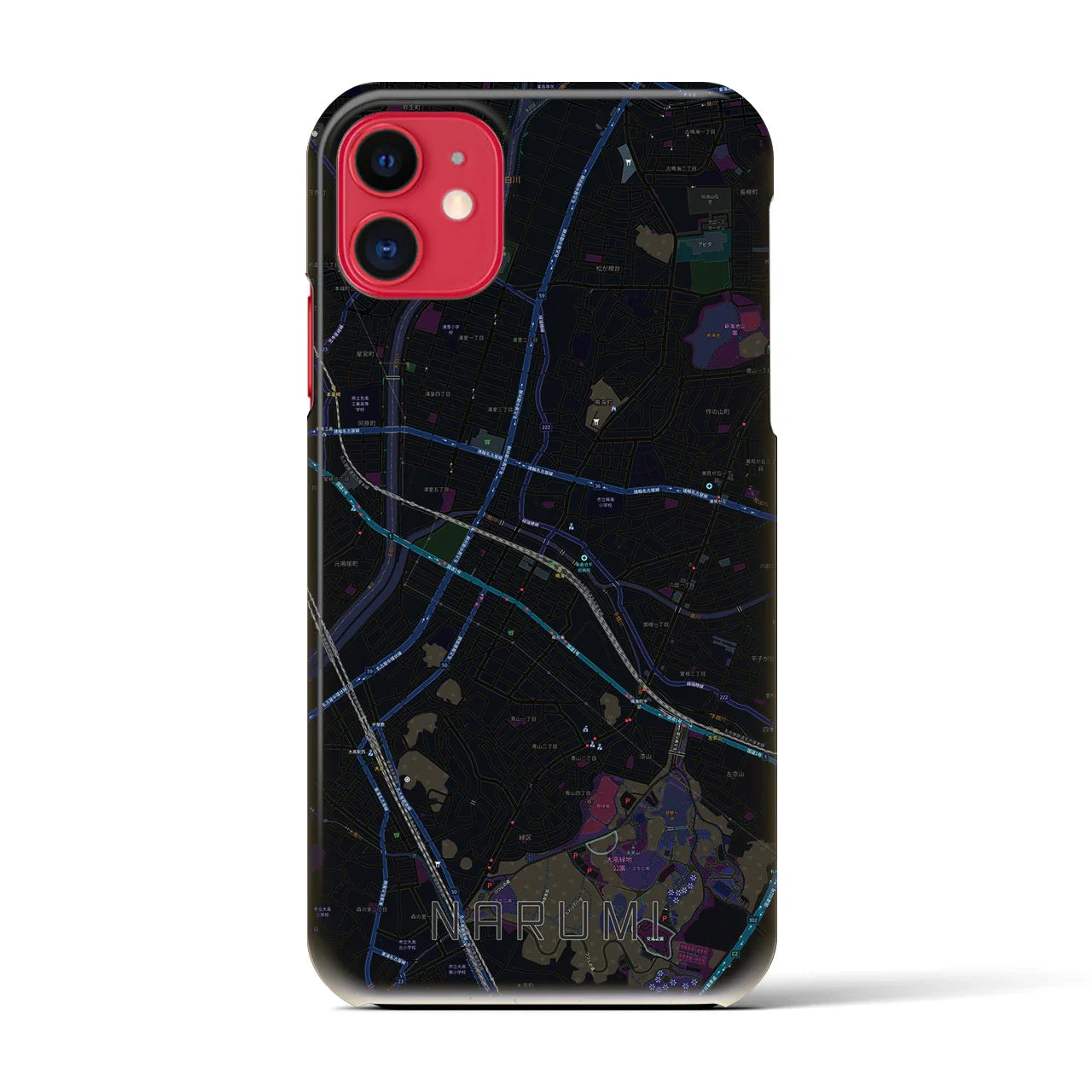 【鳴海(愛知県)】地図柄iPhoneケース(バックカバータイプ)