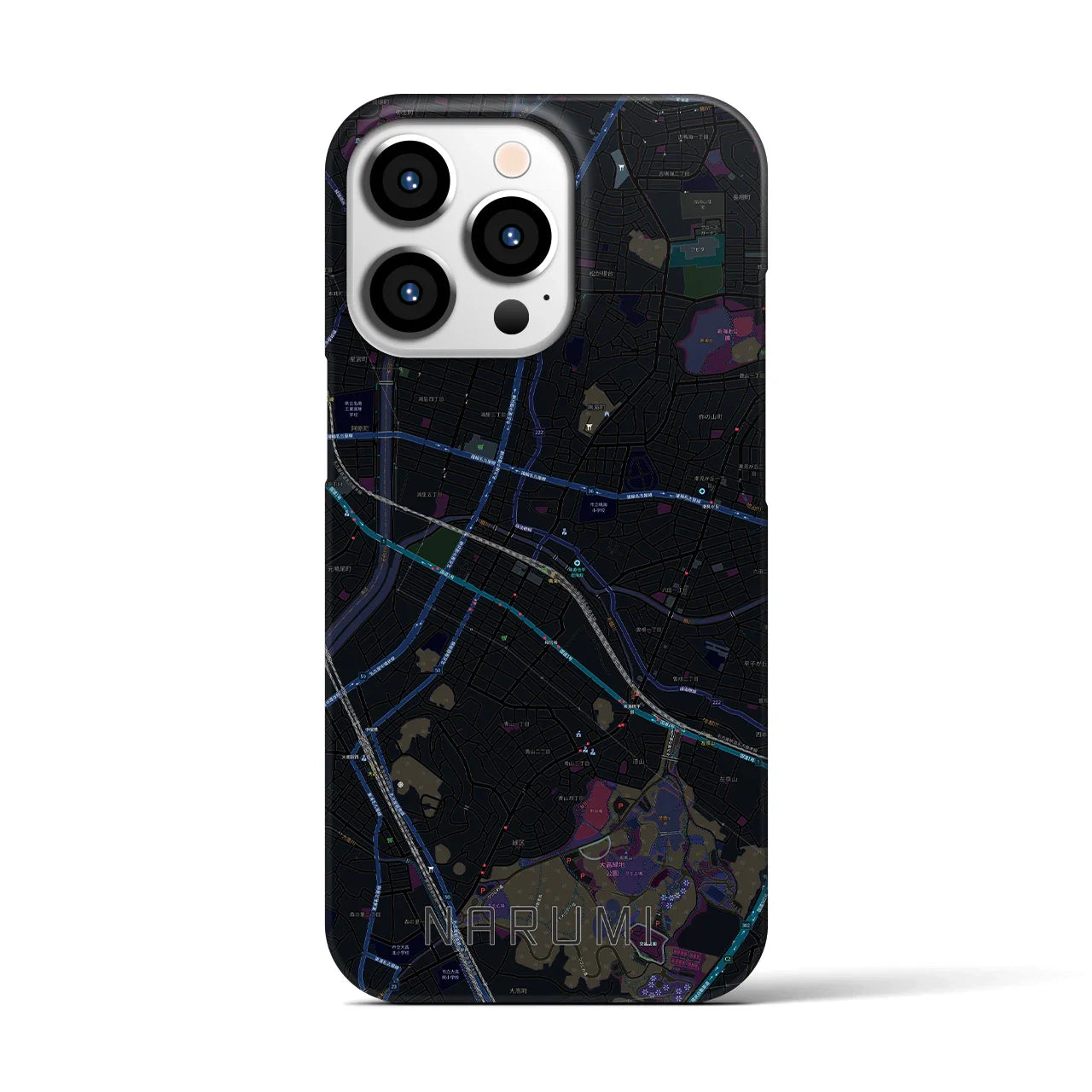 【鳴海(愛知県)】地図柄iPhoneケース(バックカバータイプ)