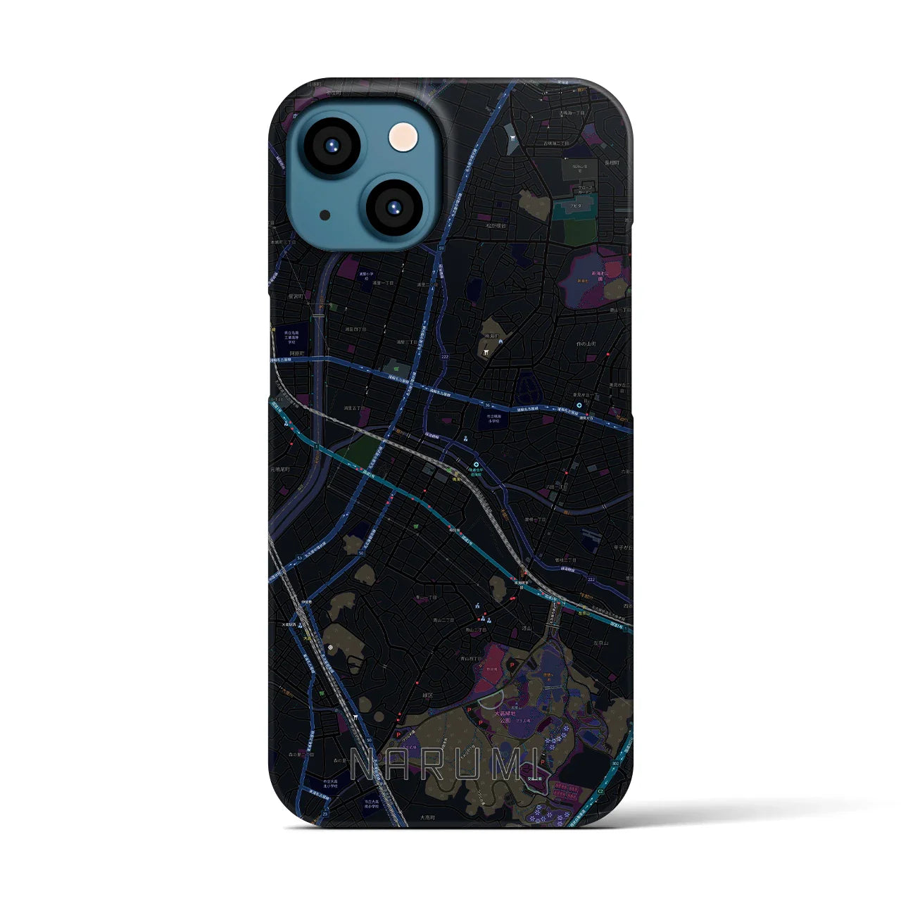 【鳴海(愛知県)】地図柄iPhoneケース(バックカバータイプ)