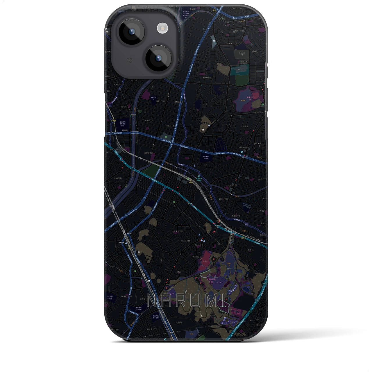 【鳴海(愛知県)】地図柄iPhoneケース(バックカバータイプ)