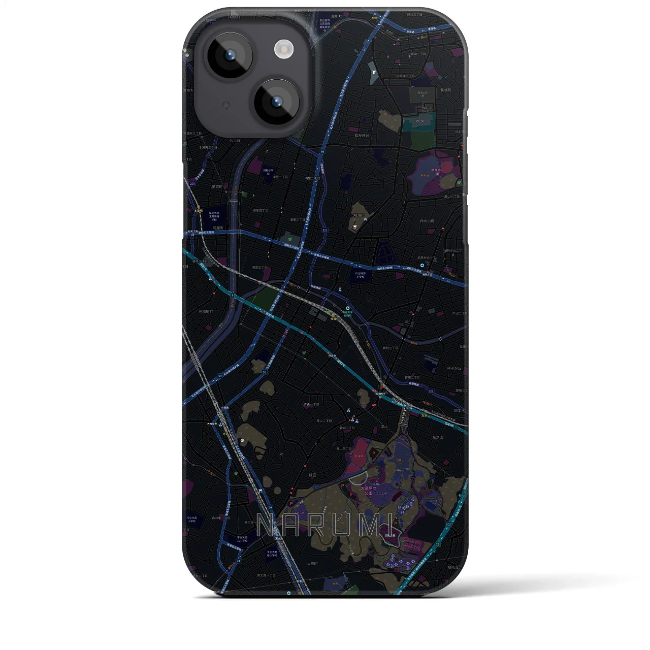 【鳴海(愛知県)】地図柄iPhoneケース(バックカバータイプ)