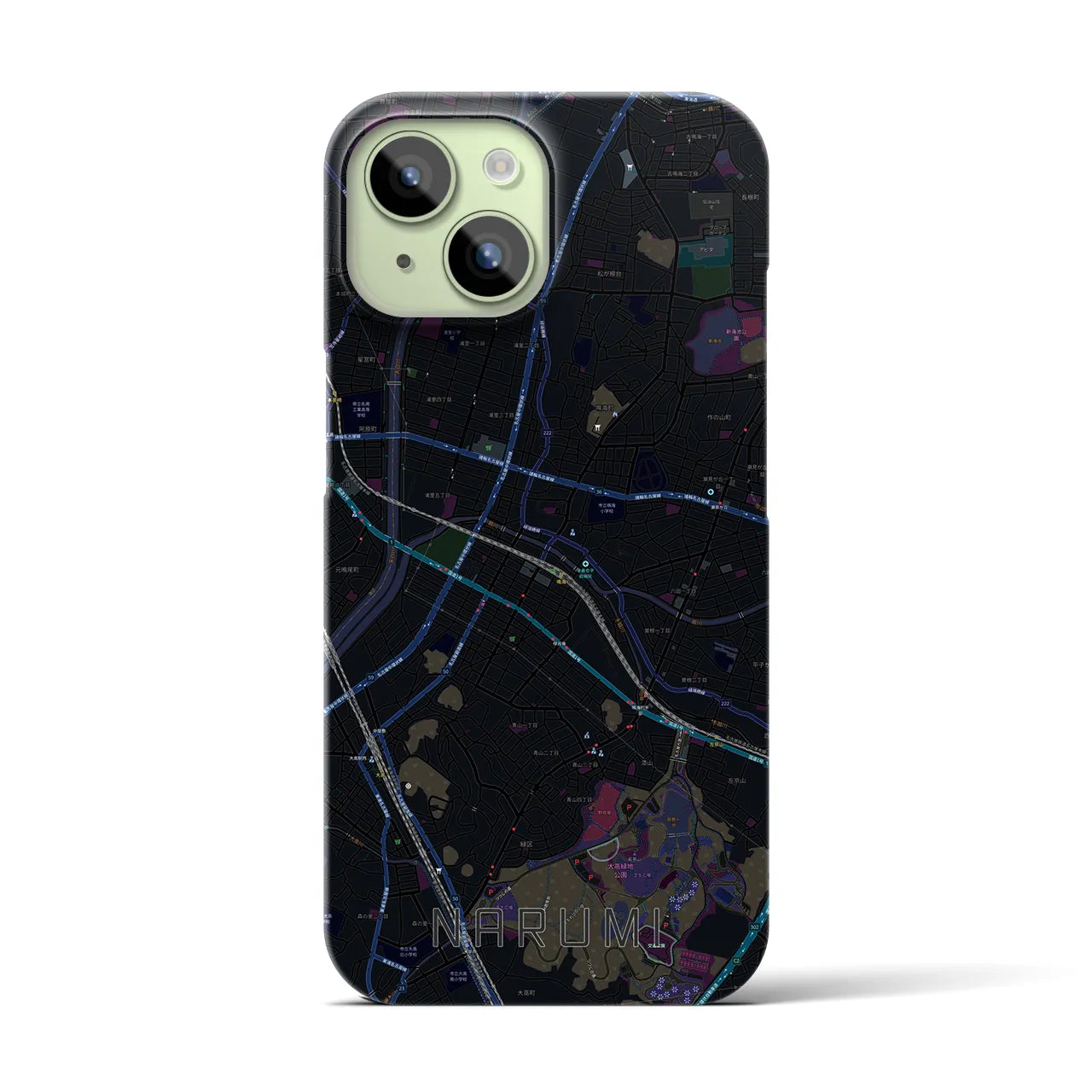 【鳴海(愛知県)】地図柄iPhoneケース(バックカバータイプ)